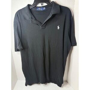 Polo Ralph Lauren Mens Black Polo Shirt Short Sleeve Casual Classic Size Large